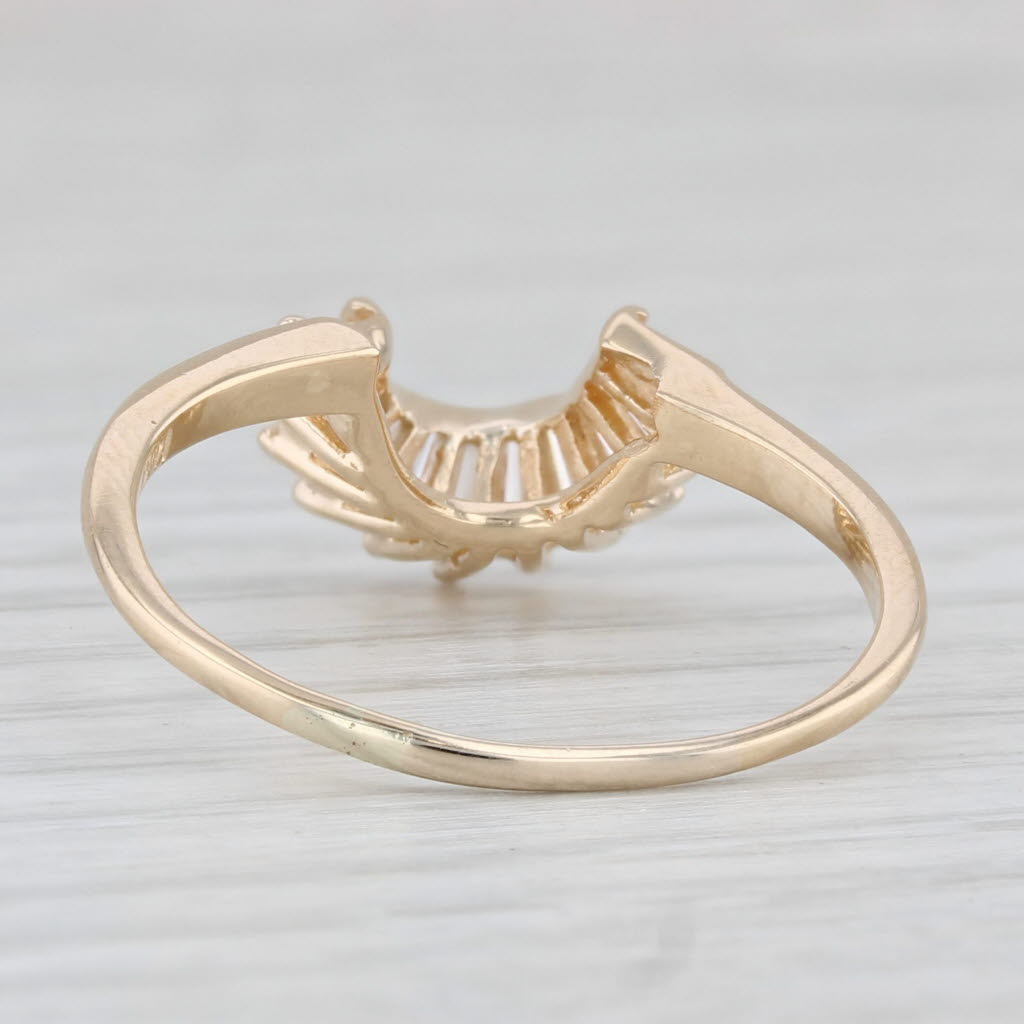 0.43ctw Diamond Baguette Ring Guard Enhancer 14k Yellow Gold Sz 10.25 Wedding