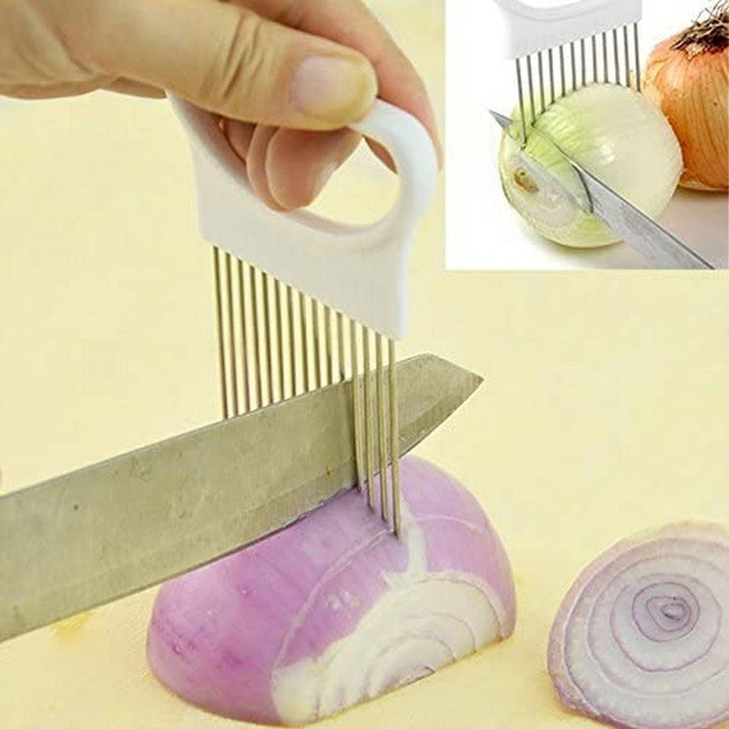 Slicers Tomato Onion Vegetables Slicer Cutting Aid Holder Guide Slicing Cutter Safe Fork