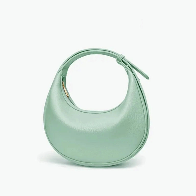 Women's Pu Leather Solid Color Basic Classic Style Dumpling Shape Zipper Underarm Bag