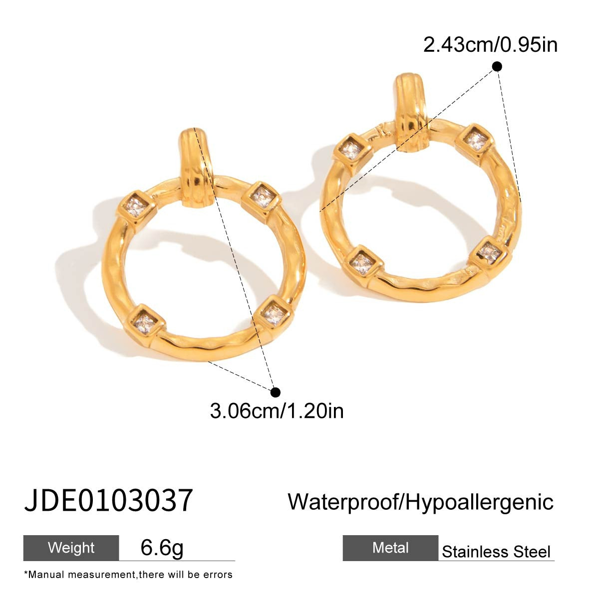 Stainless Steel Zircon Earrings Earrings Earrings Design Niche Titanium Steel Female
