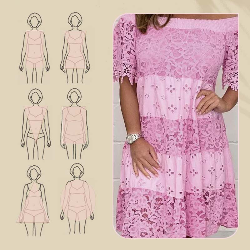 💃Lace Hollow Patchwork Strapless Dress For Women