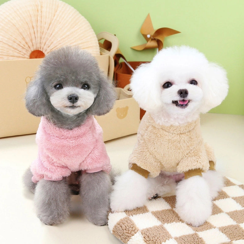 Pet Clothes Dog Clothes Winter Teddy Cat Pet Apparel Winter 23 Crown Four-legged Fleece Coat