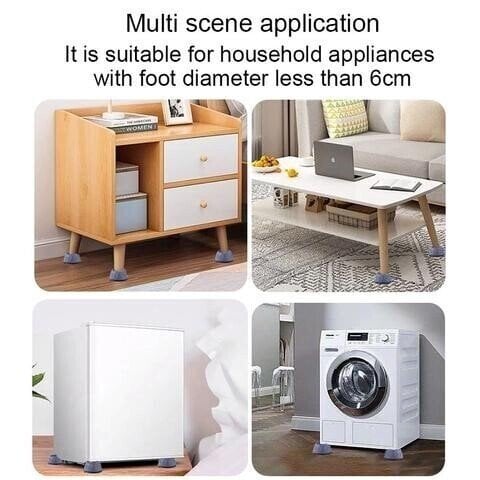 Non-Vibration Washing Machine Feet - 4 Pcs/Set