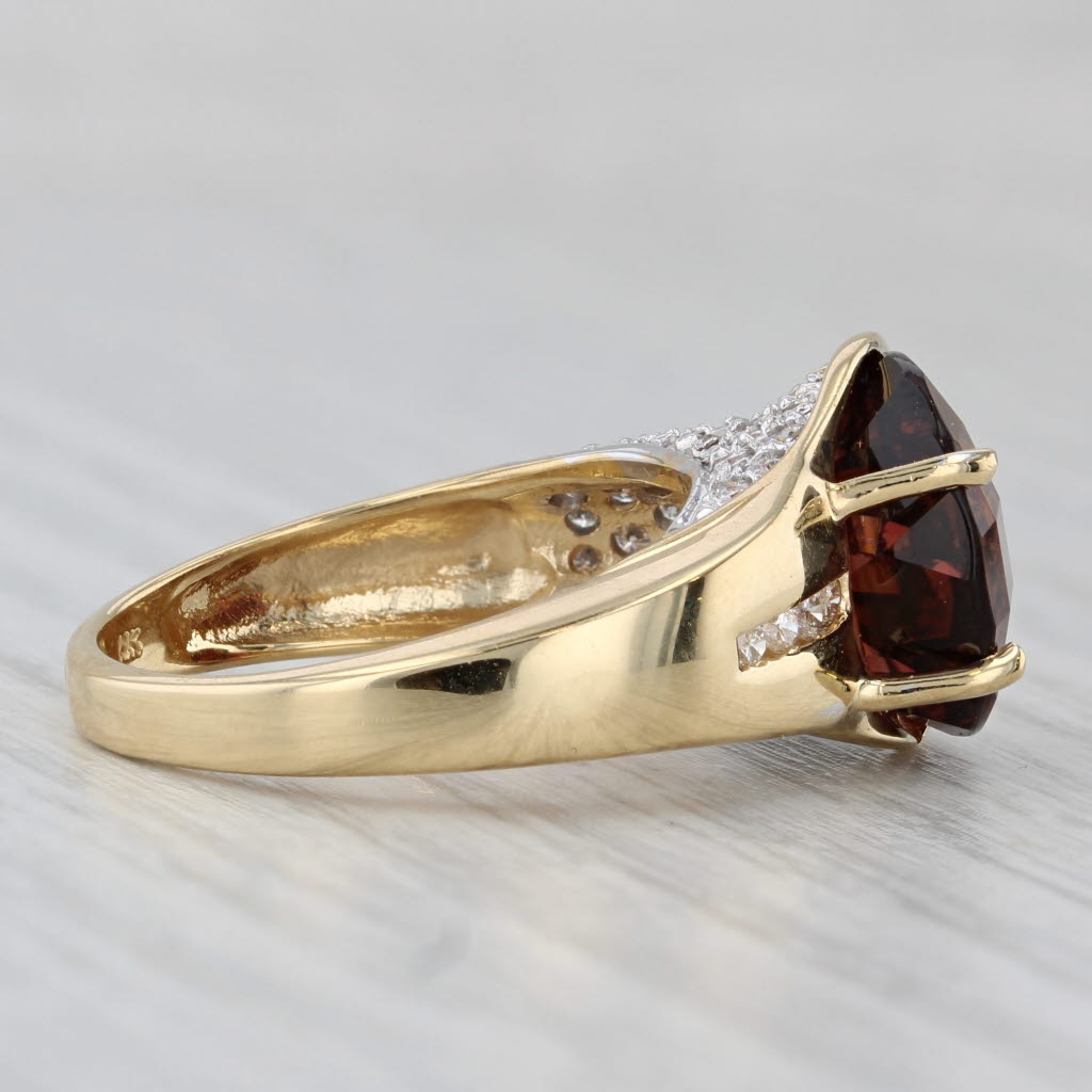 8.90ctw Tourmaline Diamond Ring 18k Yellow Gold Size 8 Cocktail