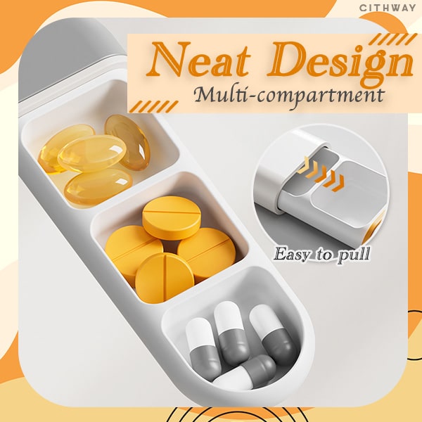 CithwayTravel-Friendly Sliding Pill Box Organizer