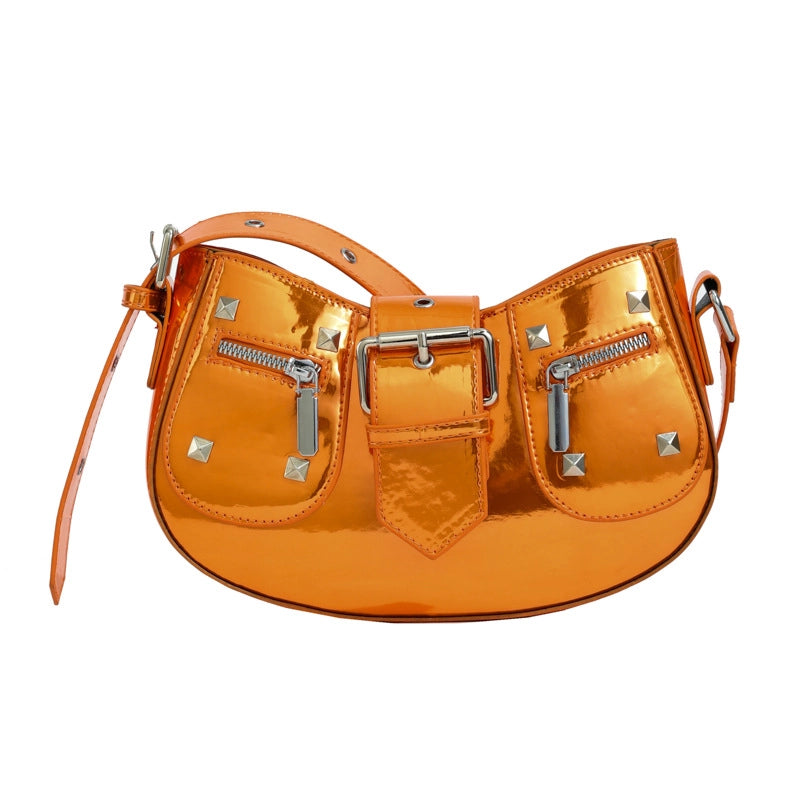Women's Medium Pu Leather Solid Color Streetwear Zipper Underarm Bag