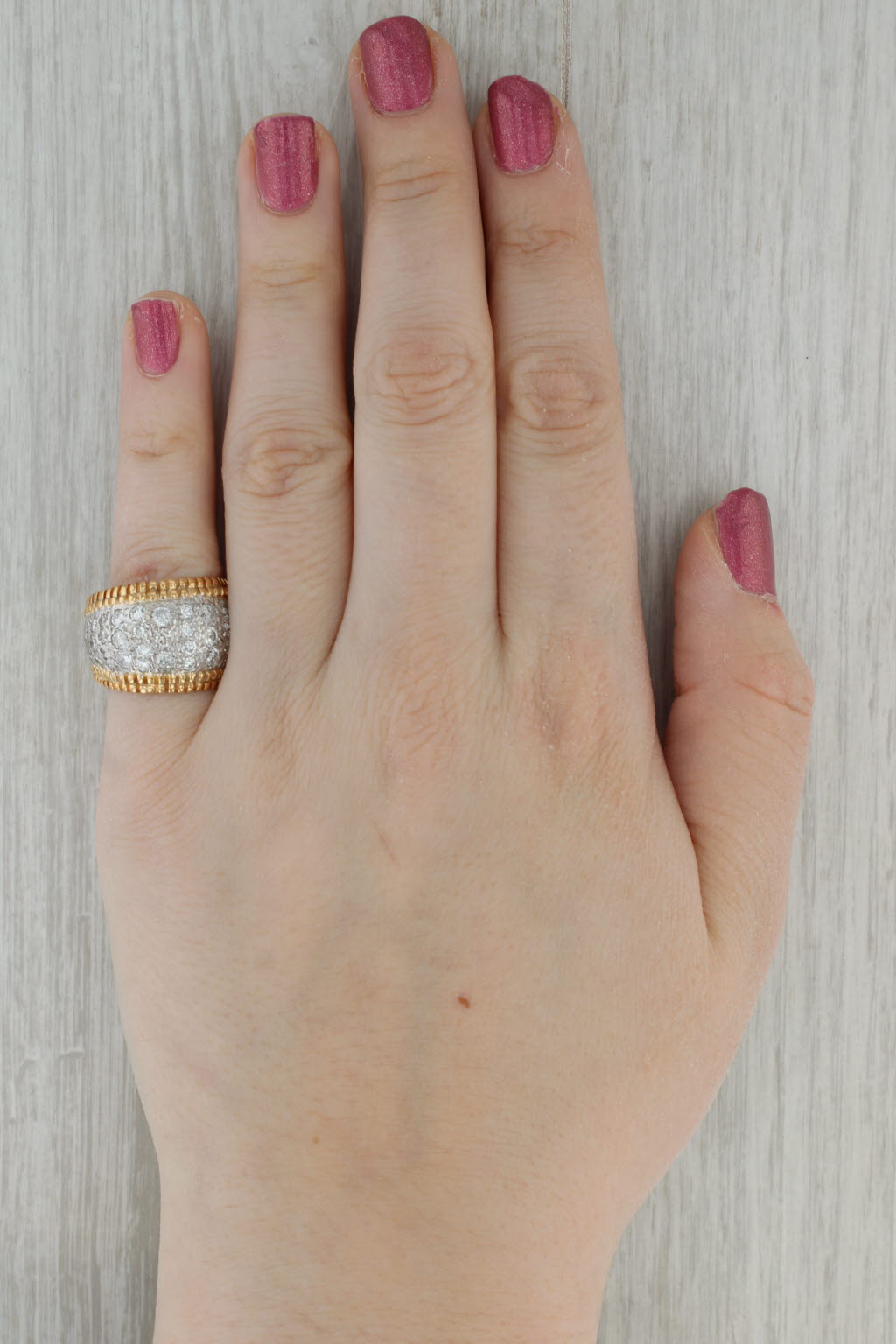 2.50ctw Pave Diamond Ring 14k White Yellow Gold Size 8.5 Cocktail