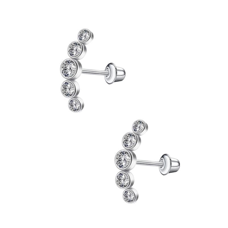 1 Pair Minimalist Cross Star Butterfly Plating Inlay Stainless Steel Zircon Ear Studs