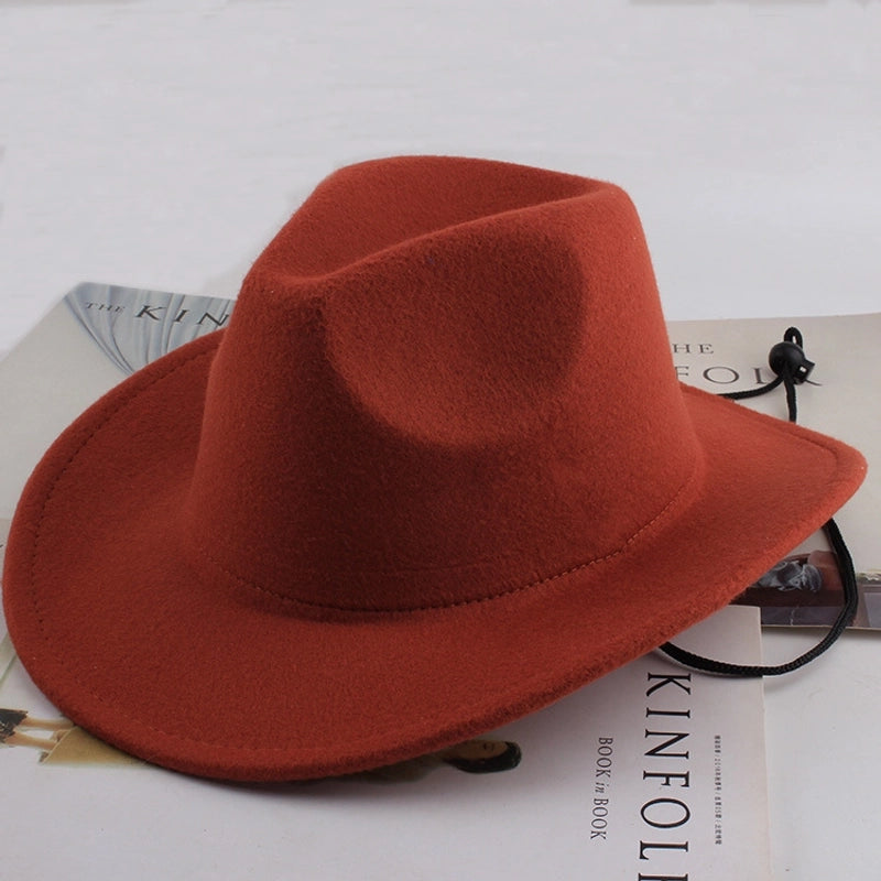 Ethnic Style Topper Hat Western Cowboy Hat Tibetan Tibetan Performance Hat Woolen Hat Central Retro Woolen Hat
