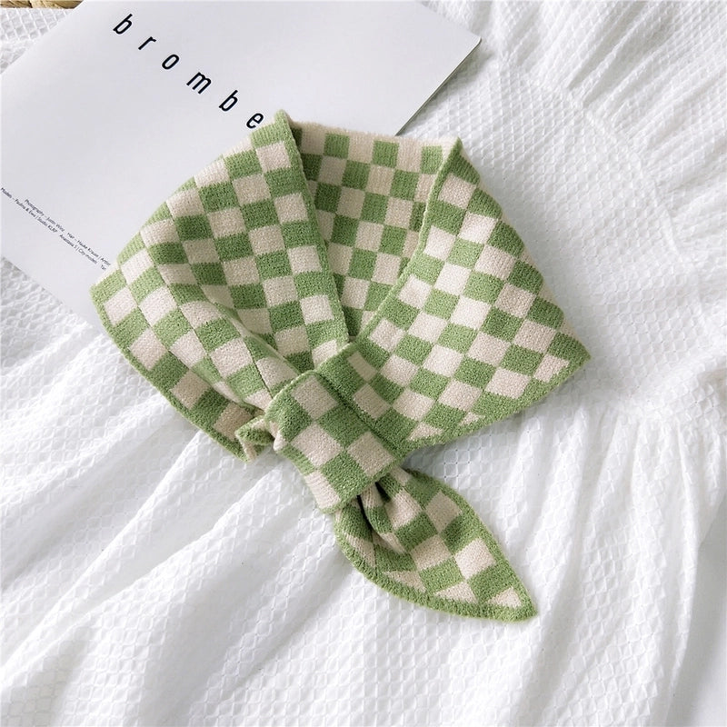 Women's Minimalist Classic Style Color Block Polyester Silk Scarf