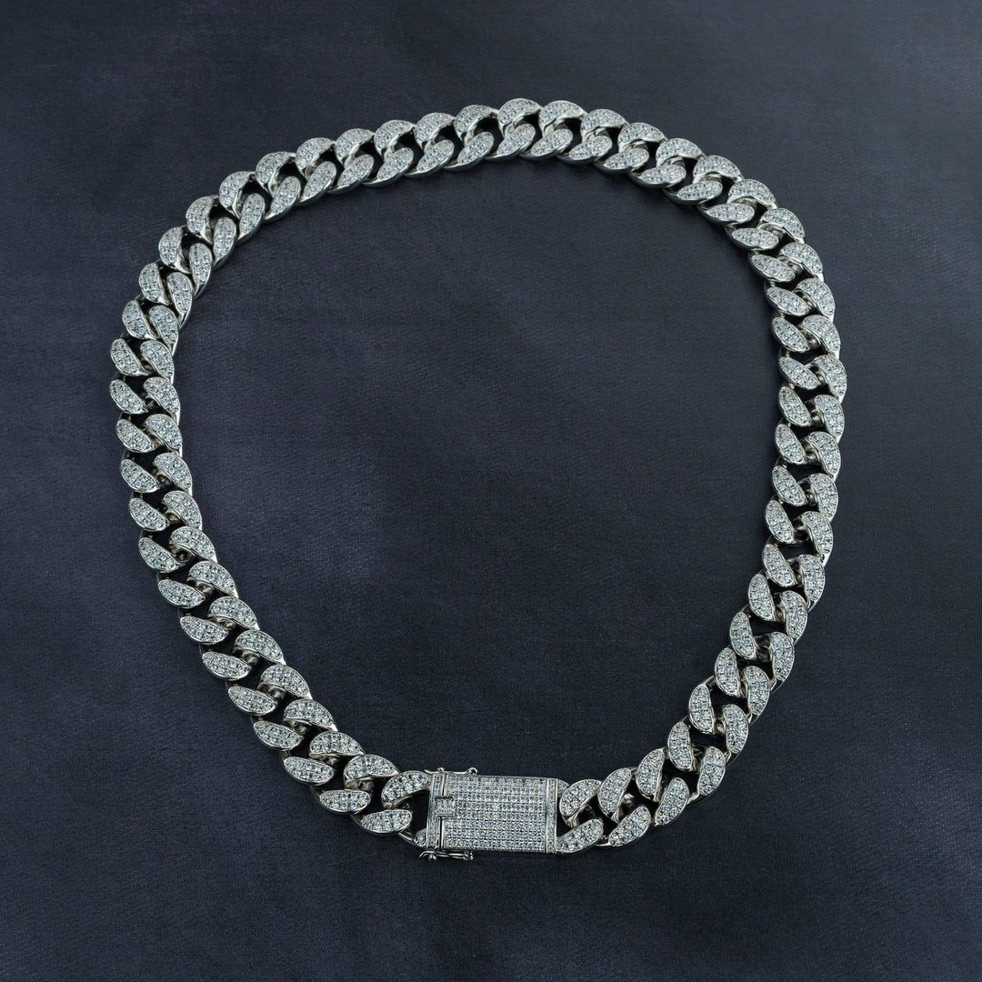 Paquete de cadena cubana y pulsera cubana de 24 quilates - oro/oro blanco