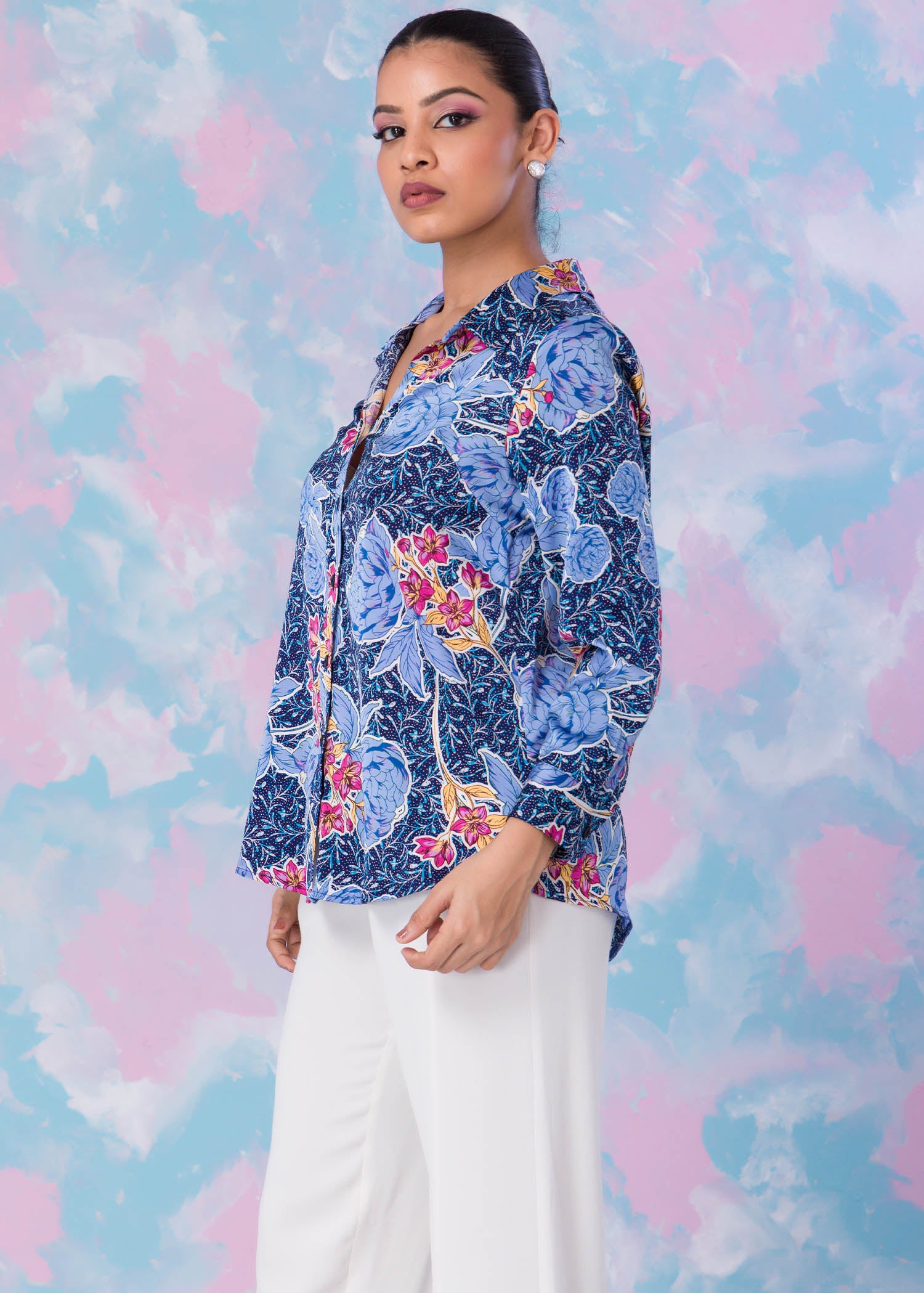 Printed Satin Shirt