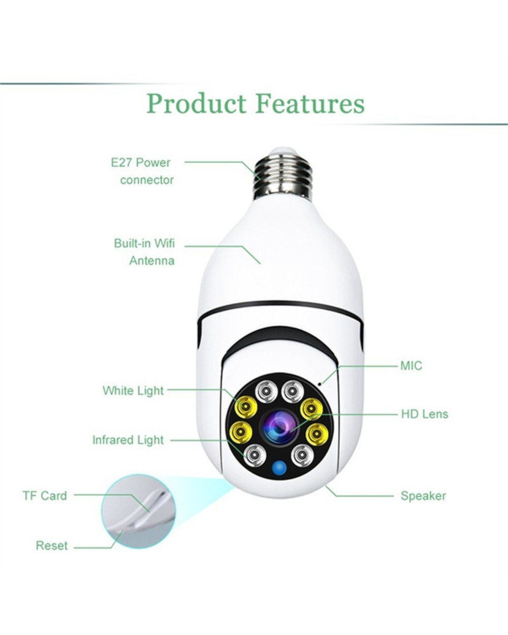 Wireless Wifi Light Bulb Camera Security Camera🔥