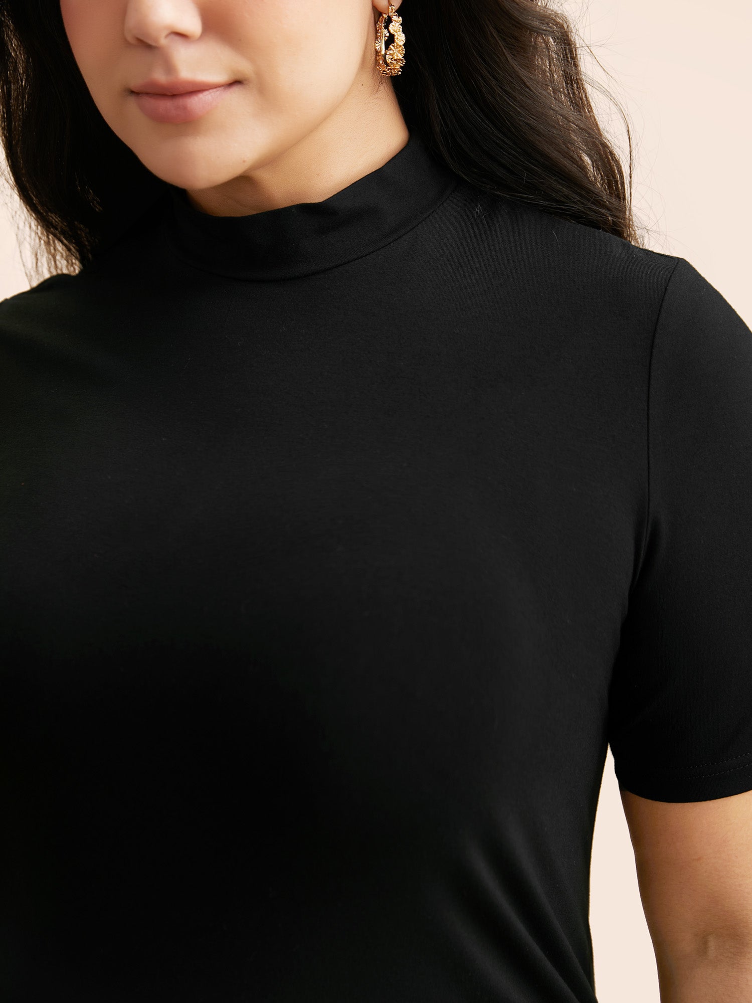 Supersoft Essentials Solid Mock Neck T-shirt