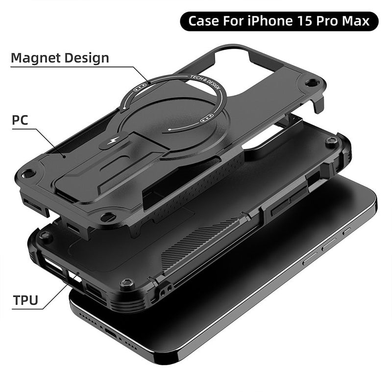 Invisible Bracket Mecha Style Mobile Phone Case for iphone