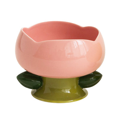 Flower Shape Cat Bowl