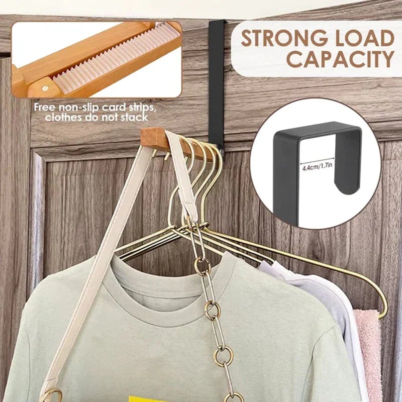 🔥🔥Foldable Wood Over The Door Hooks-🌟Buy 2 Get 1 Free🌟(Single For Just £6.66)