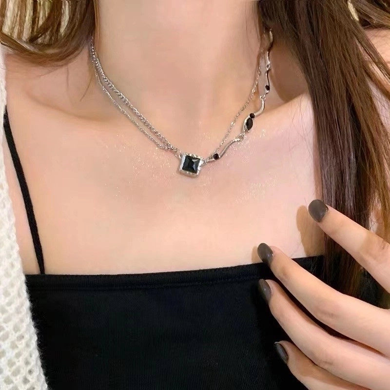 Lady Sweet Heart Shape Flower Fish Tail Imitation Pearl Alloy Inlay Rhinestones Women's Necklace