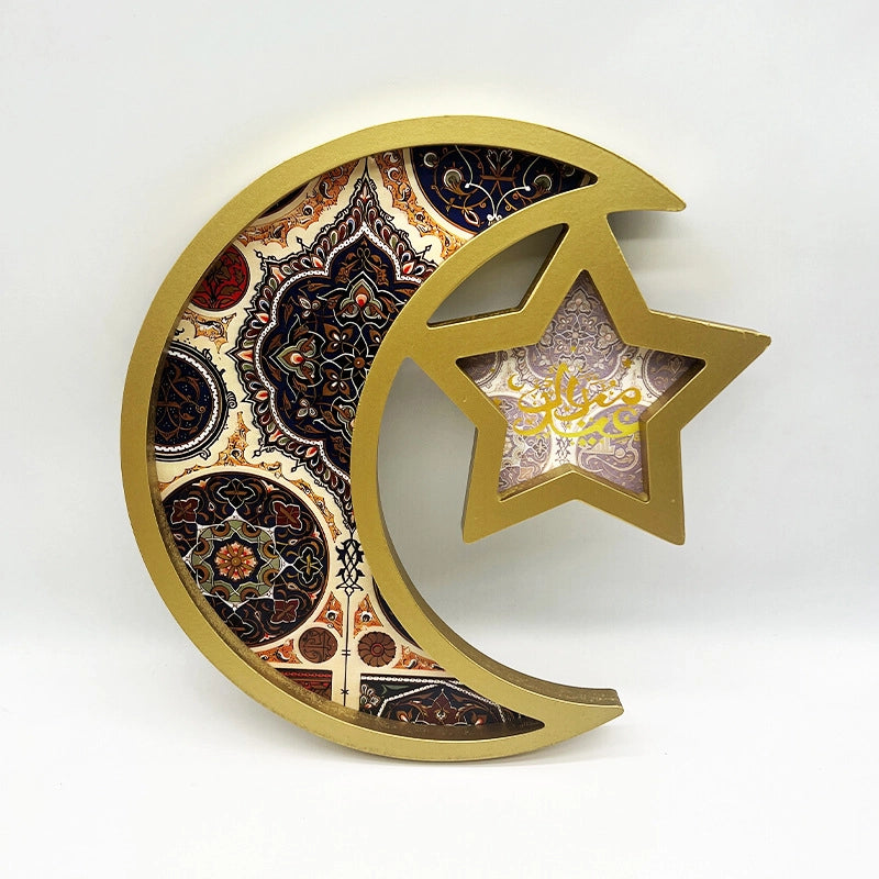 Minimalist Star Moon Wood 1 Piece Ornaments