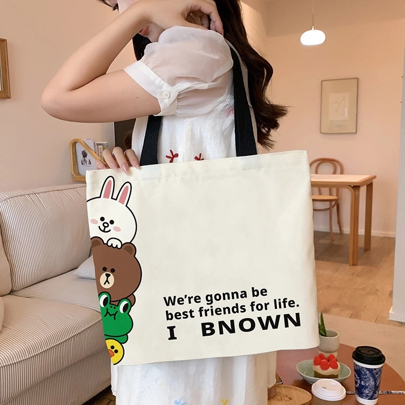 Women's Cute Cartoon Canvas Shopping Bags