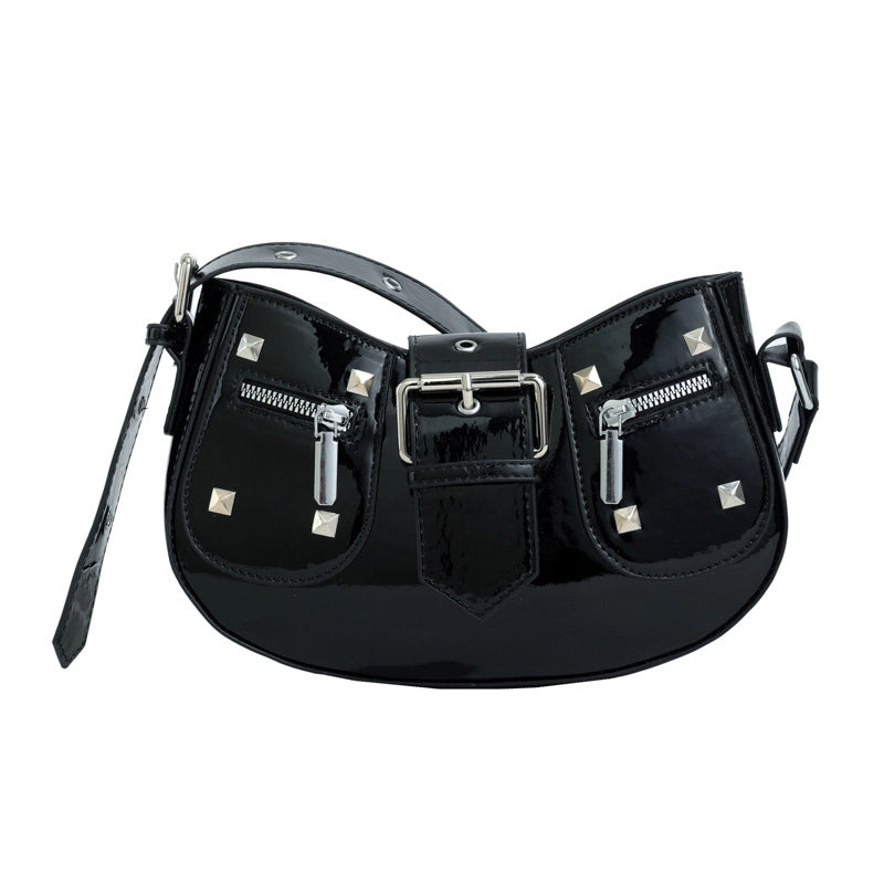 Women's Medium Pu Leather Solid Color Streetwear Zipper Underarm Bag