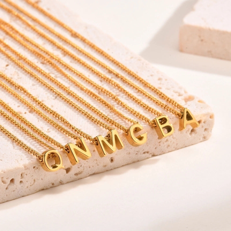 Elegant Letter 201 Stainless Steel 18K Gold Plated Pendant Necklace