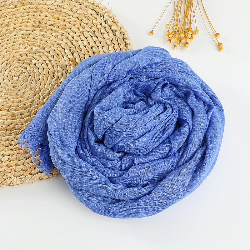 Women's Sweet Solid Color Cotton Silk Scarves