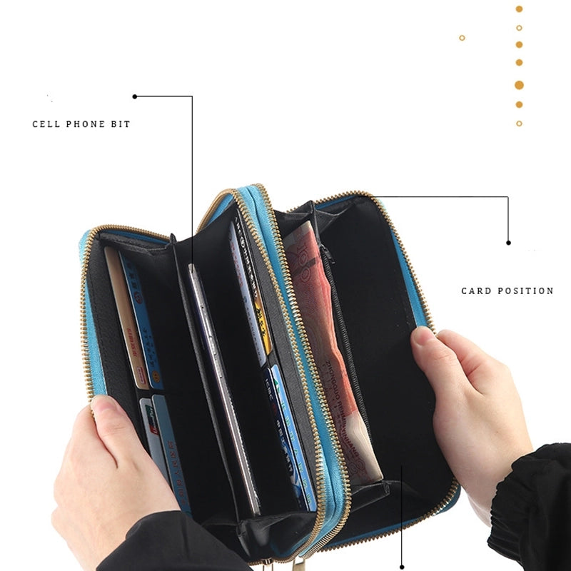 Women's Solid Color Pu Leather Zipper Wallets