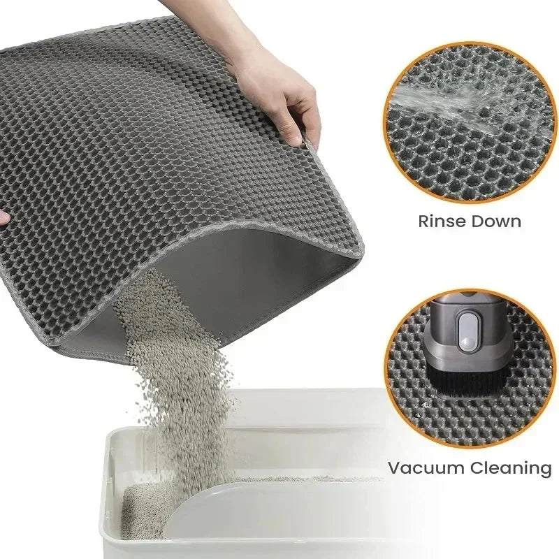 Cat Litter Mat Double Layer Waterproof Urine Proof Trapping Mat