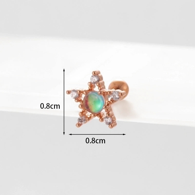 Ear Cartilage Rings & Studs Geometric Copper Plating Artificial Gemstones