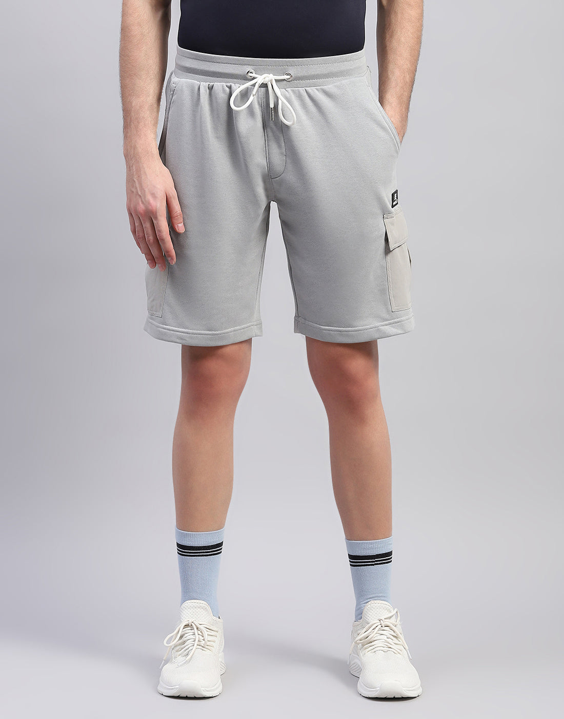 Men Grey Solid Regular Fit Short