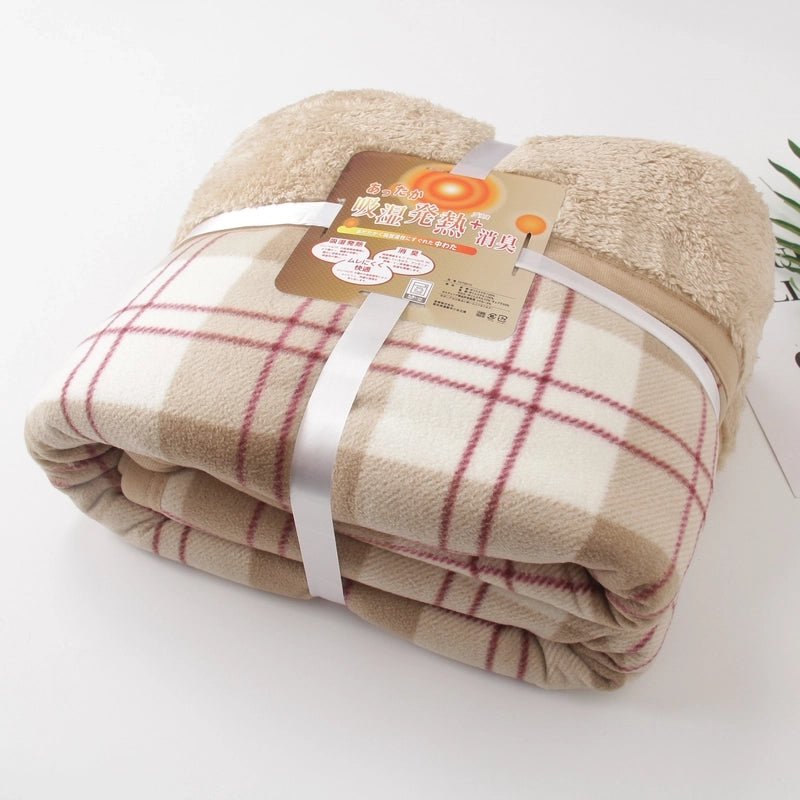Fleece Lamb Fleece Lazy Blanket Multifunctional Moisture Absorption Heating Blanket Flannel Shawl Blanket Lunch Break Blanket