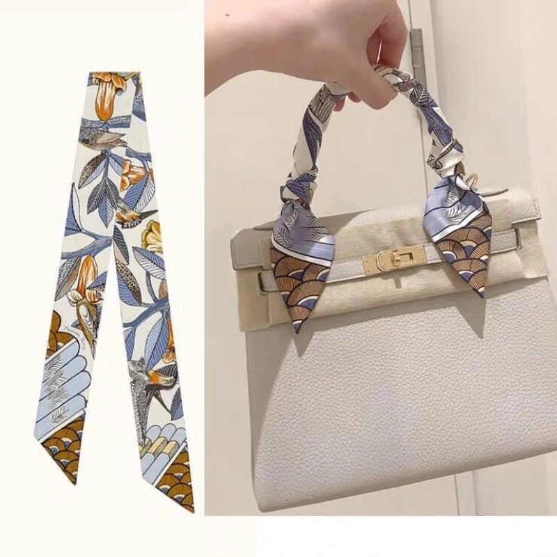 Women's Fashion Plant Satin Printing Silk Scarves