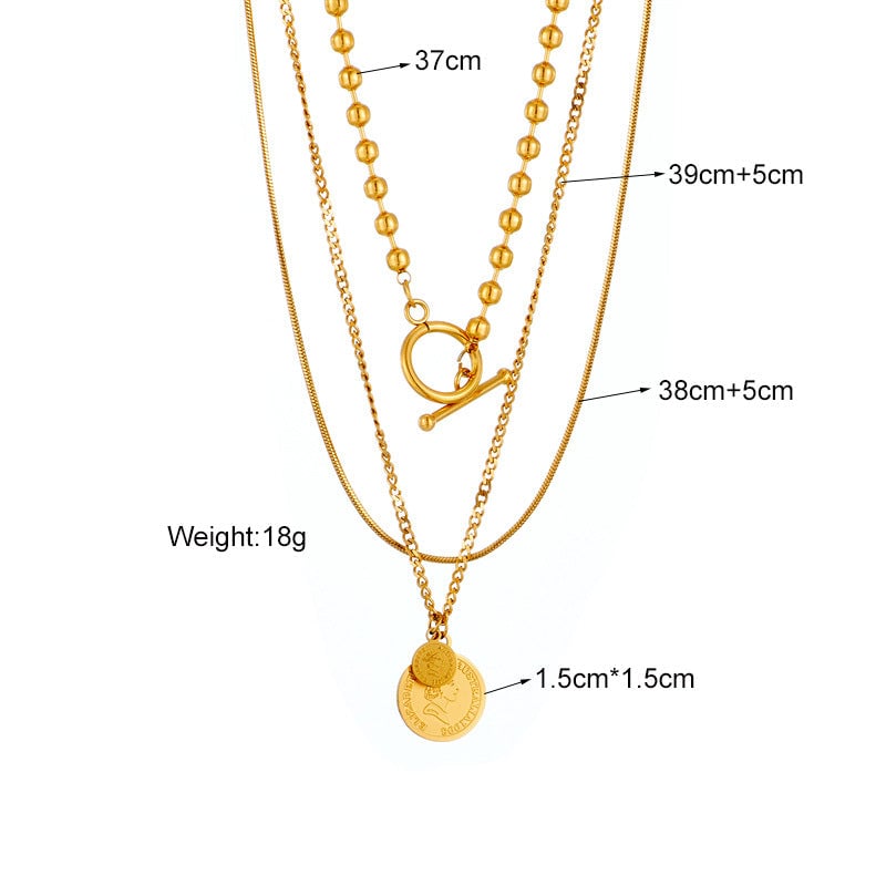 Fashion Square Heart Irregular Titanium Steel Electroplating Necklaces