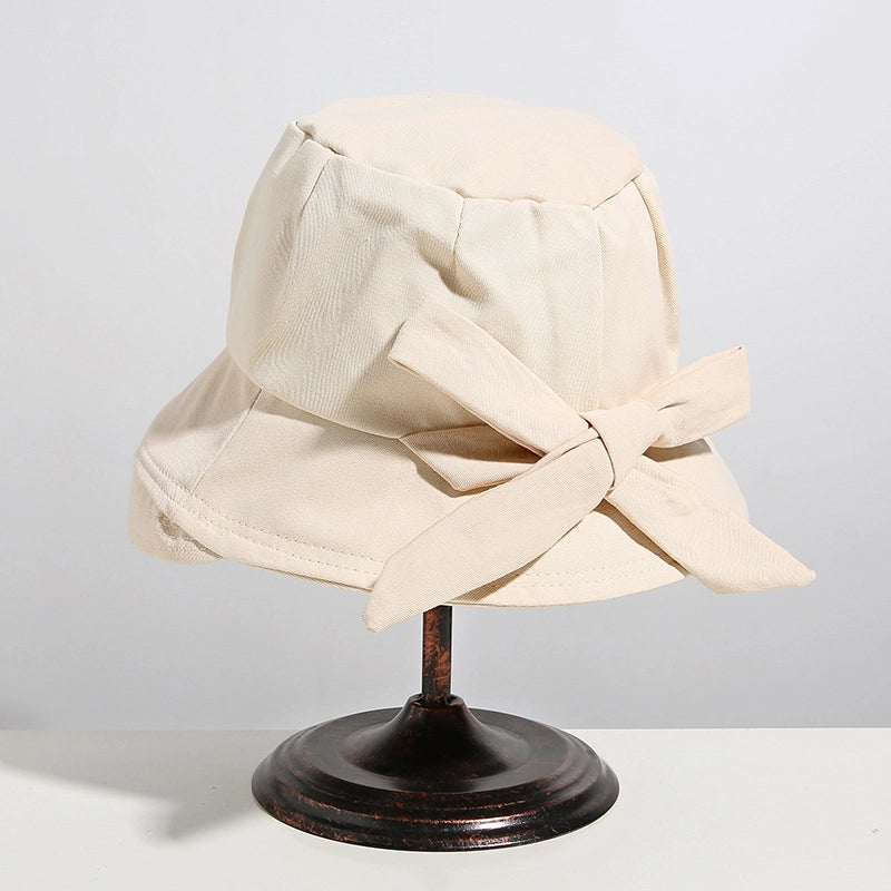 Women's Retro Minimalist Solid Color Curved Eaves Bucket Hat