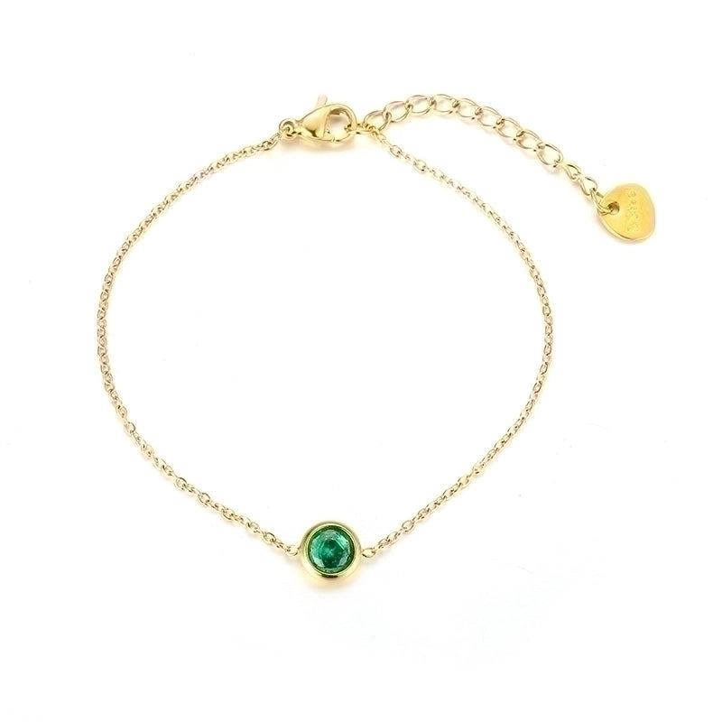 Elegant Minimalist Round 304 Stainless Steel Artificial Rhinestones Bracelets In Bulk