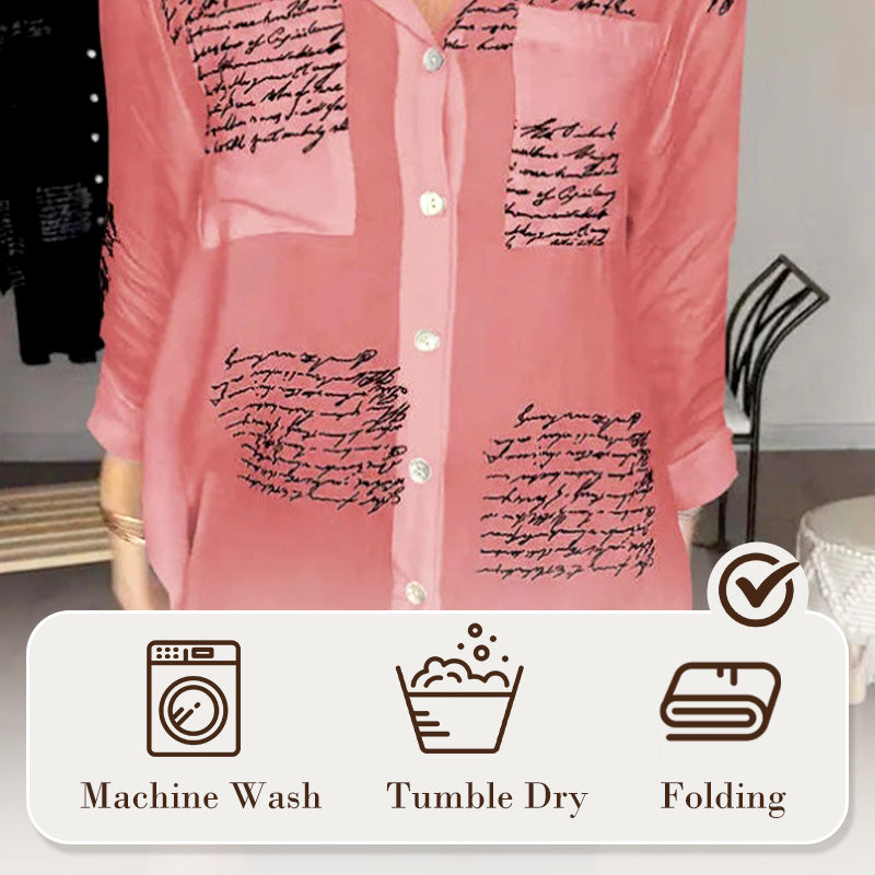 🎁Hot Sale 49%OFF💖Letter Print Fashion Lapel Shirt