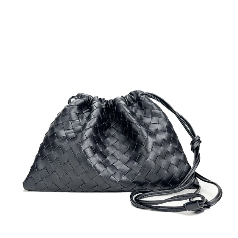 Women's Cowhide Irregular Solid Color Streetwear Square String Handbag Drawstring Bag