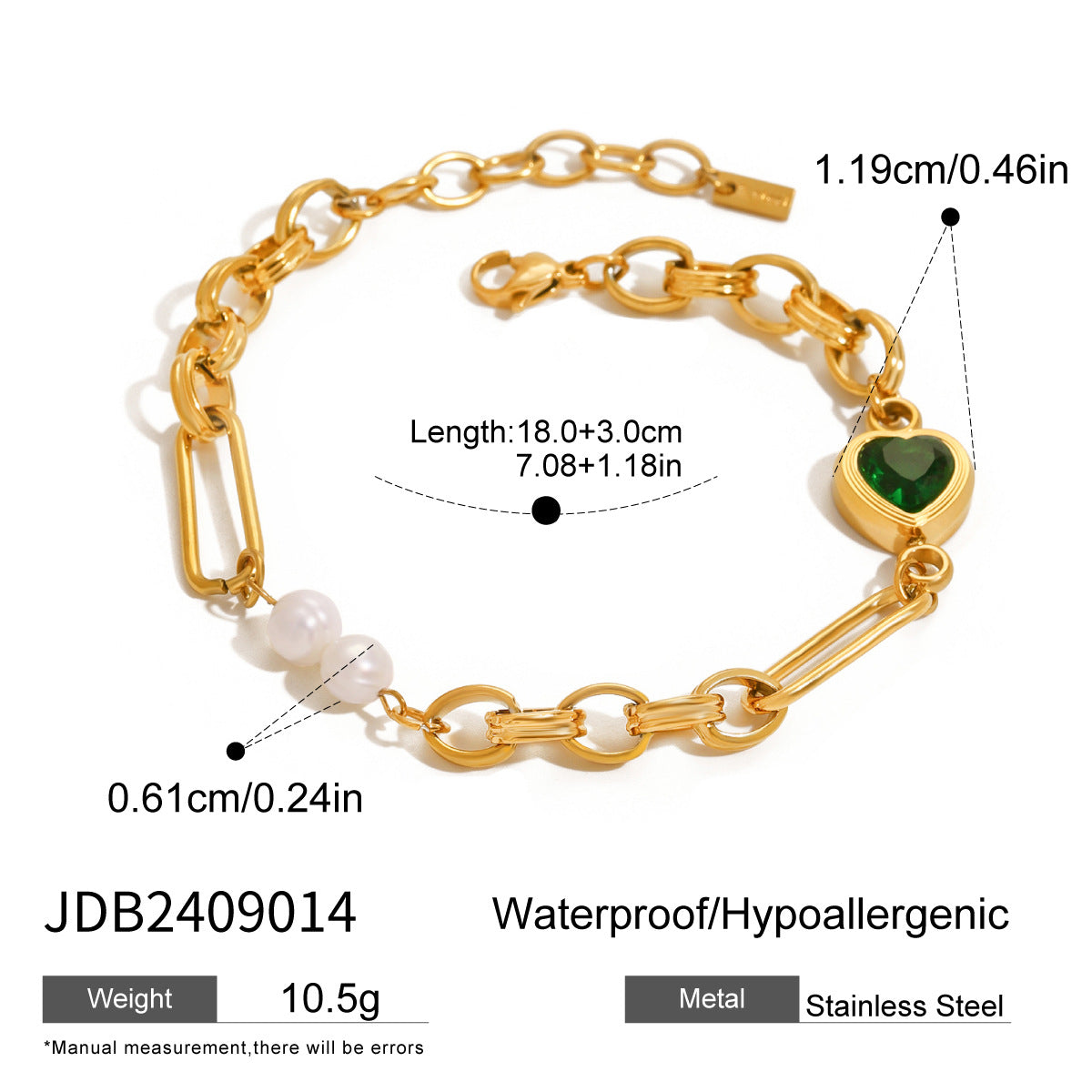 Stainless Steel Zircon Heart Bracelet Titanium Steel Bracelet