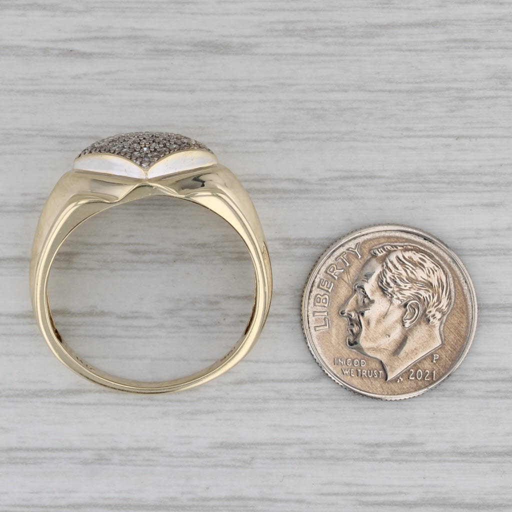 0.20ctw Pave Diamond Cluster Ring 10k Yellow Gold Size 11