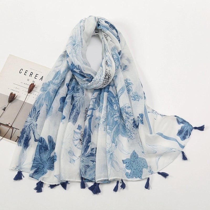 Women'S Bohemian Geometric Cotton And Linen Scarf