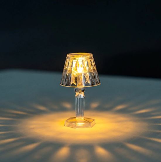 LED Crystal Projection Night Light Desk Table Lamp