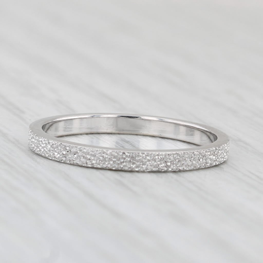 Textured Brushed Band 14k White Gold Size 6 Wedding Stackable Ring