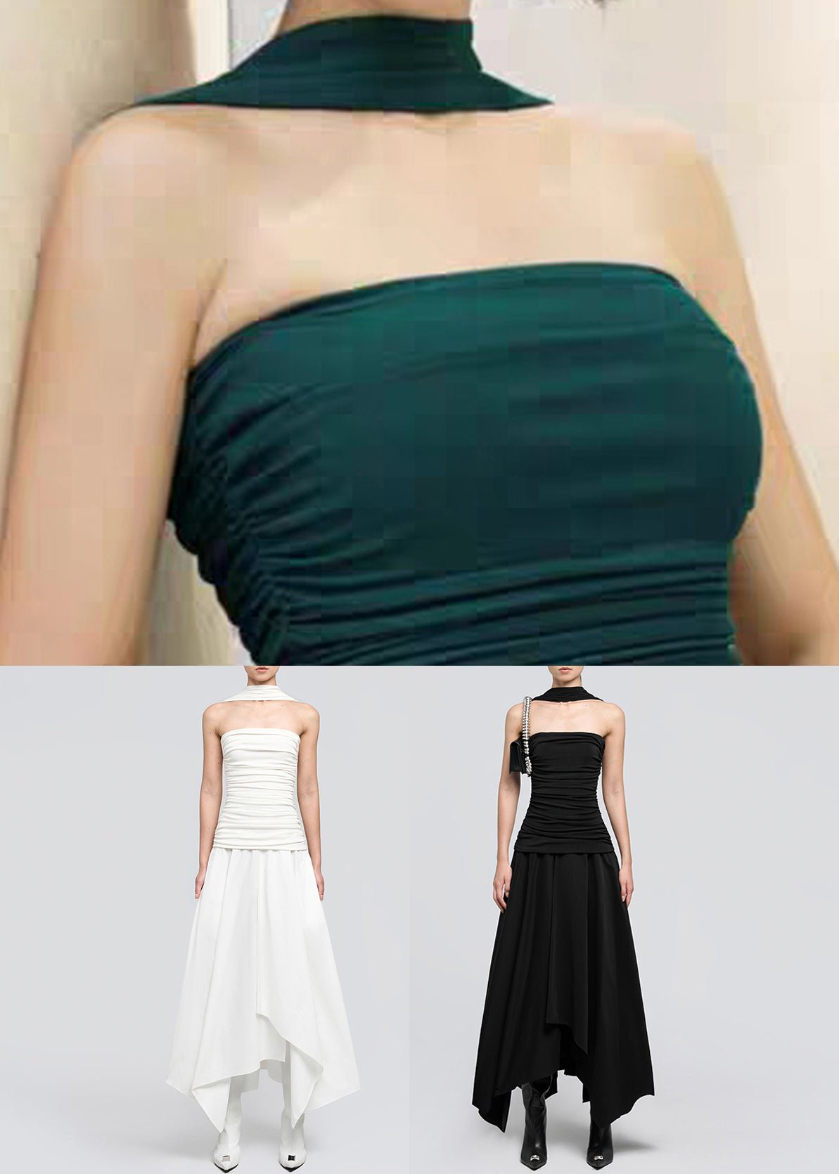 White Wrinkled Cotton Long Dresses Asymmetrical Summer