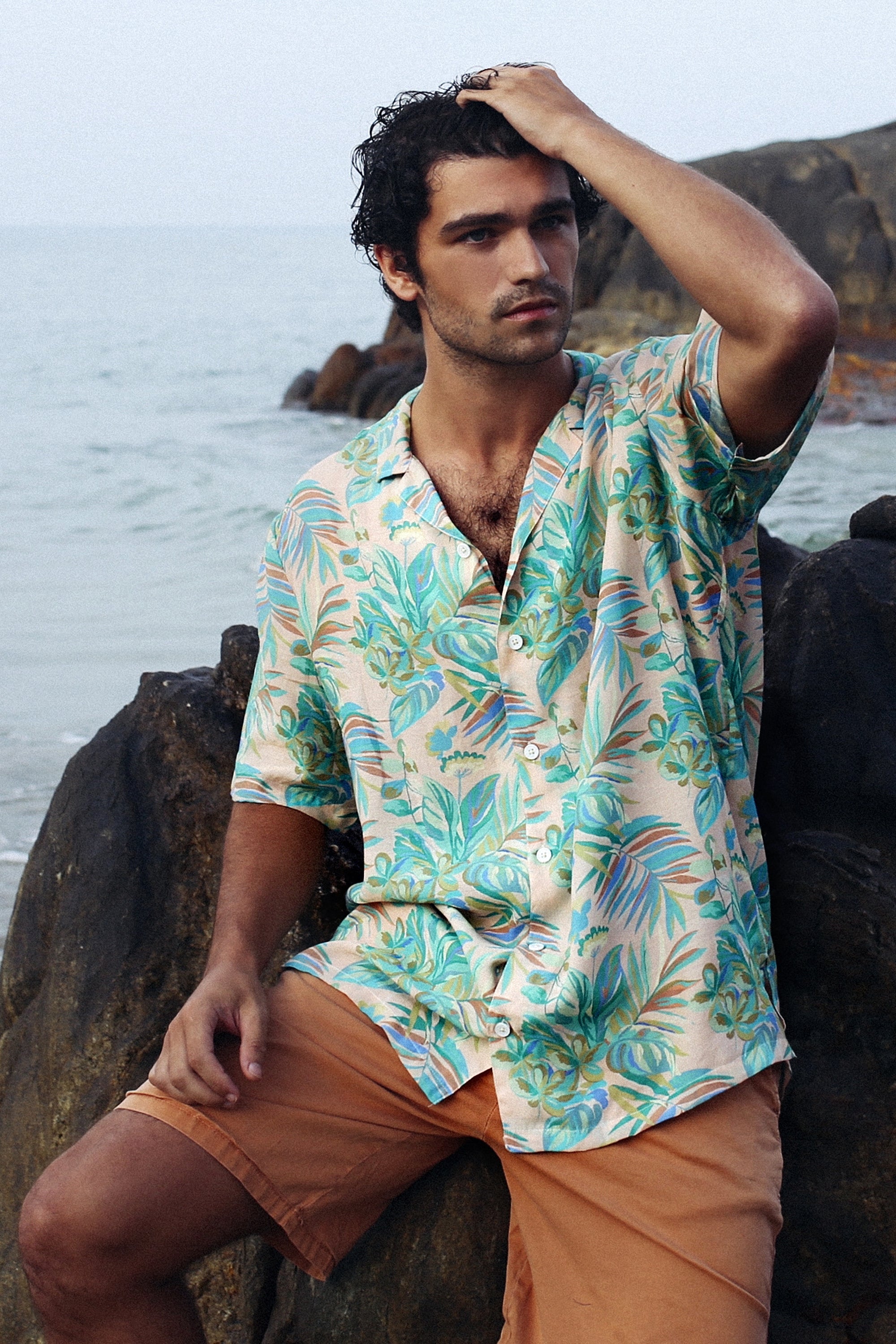 Talc floral Cream Oversize Shirt