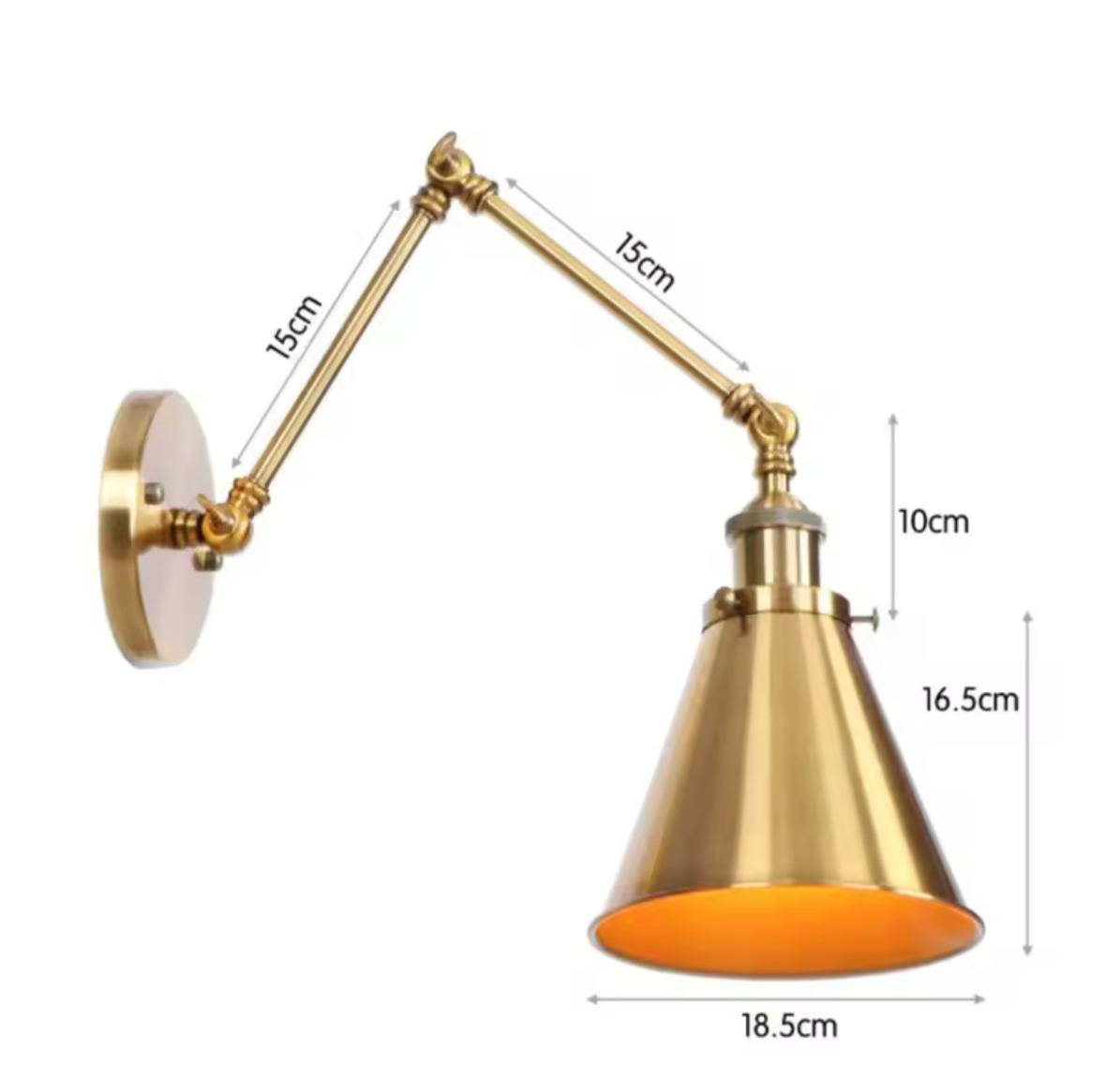 Elegant Brass Wall Sconce with Adjustable Arm