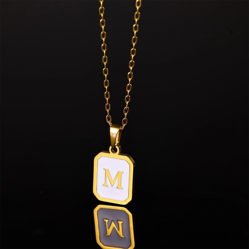 Casual Minimalist Artistic Letter Stainless Steel Plating Pendant Necklace