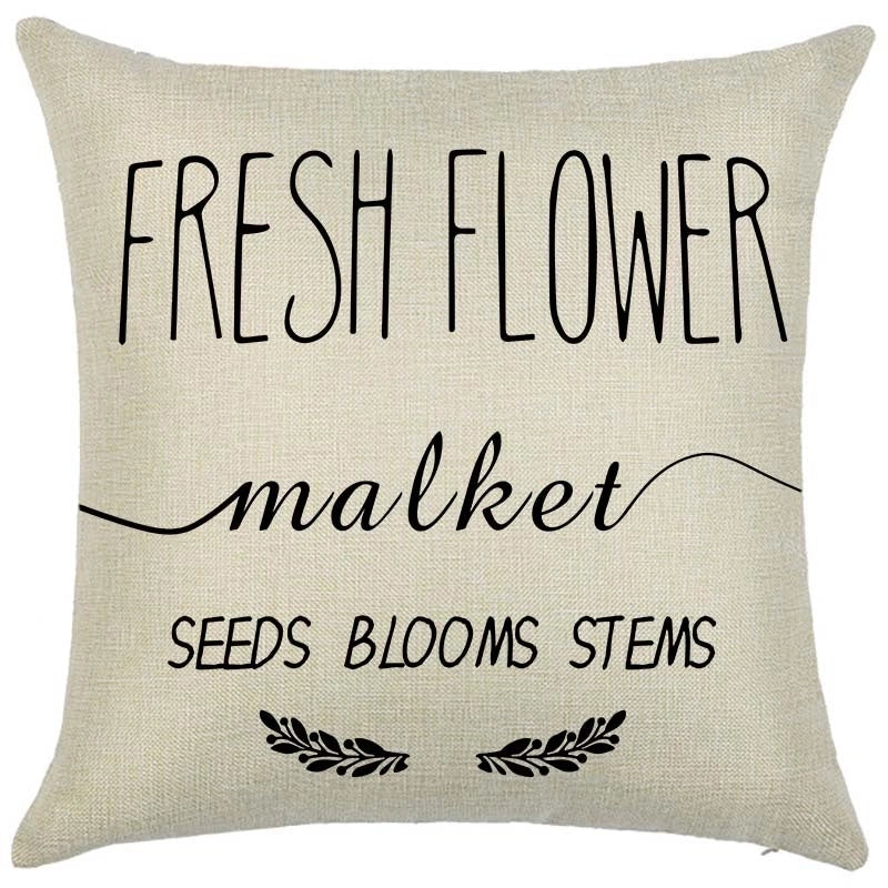 Pastoral Plant Flower Linen Pillow Cases
