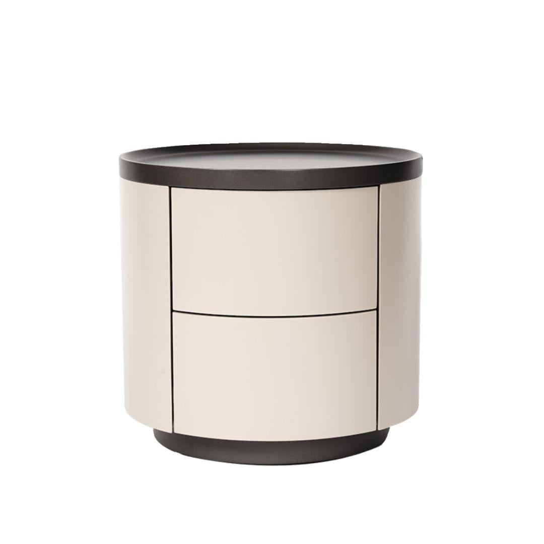 Ellie Cream Style Round Nightstand