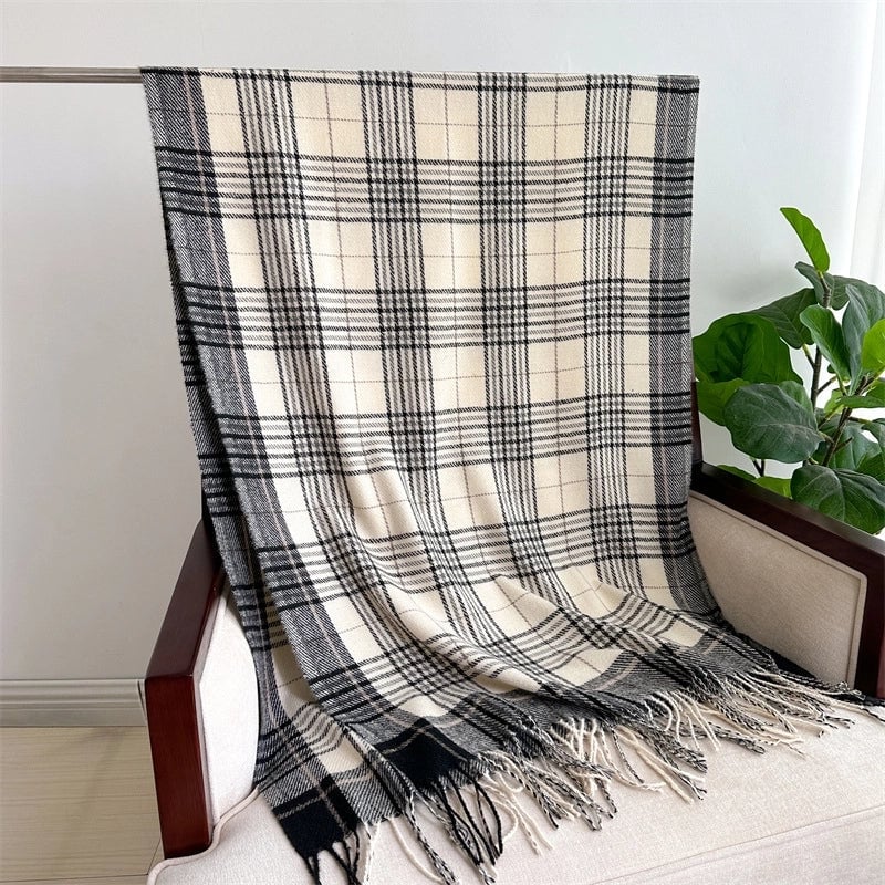 Unisex Business Basic Minimalist Tassel Imitation Cashmere Polyester Scarf